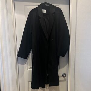 H&M Black Long Trench Coat